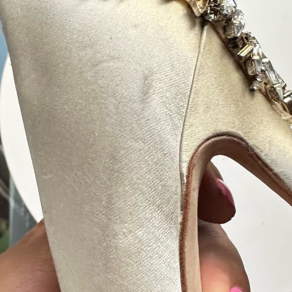 🌸BADGLEY MISCHKA🌸 Kiara Crystal Back Open Toe Pump  size 6.5 - Picture 12 of 16